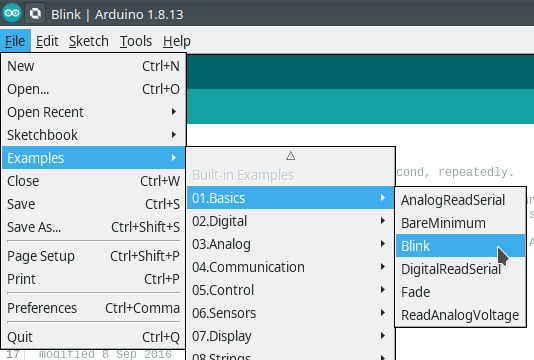 arduino example blink