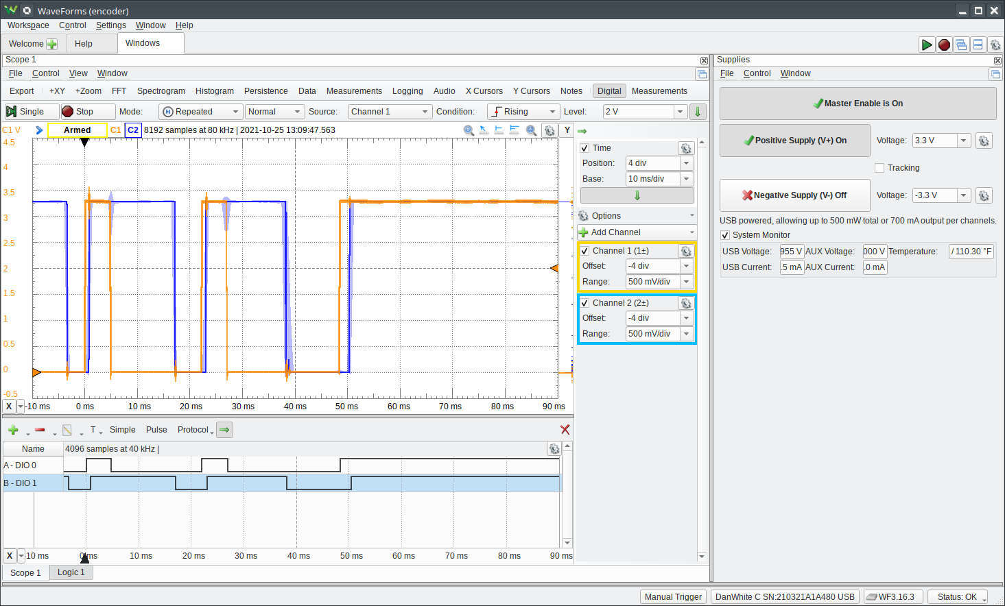 encoder ad2 waveforms
