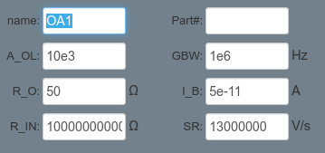 opamp lab6 sim settings