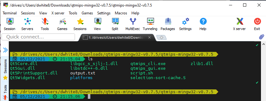 qtmips cli ls