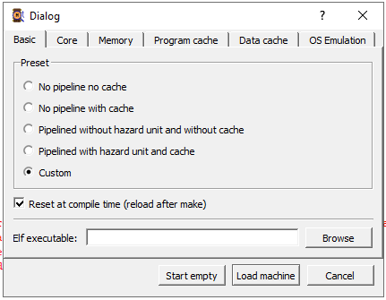 qtmips dialog opt basic