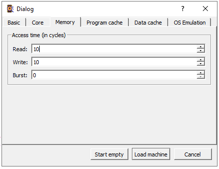 qtmips dialog opt memory