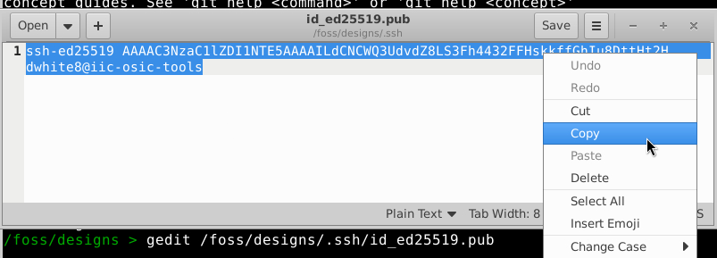 copy ssh pubkey