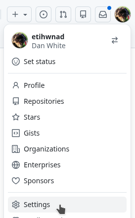 github settings