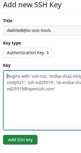 new ssh key