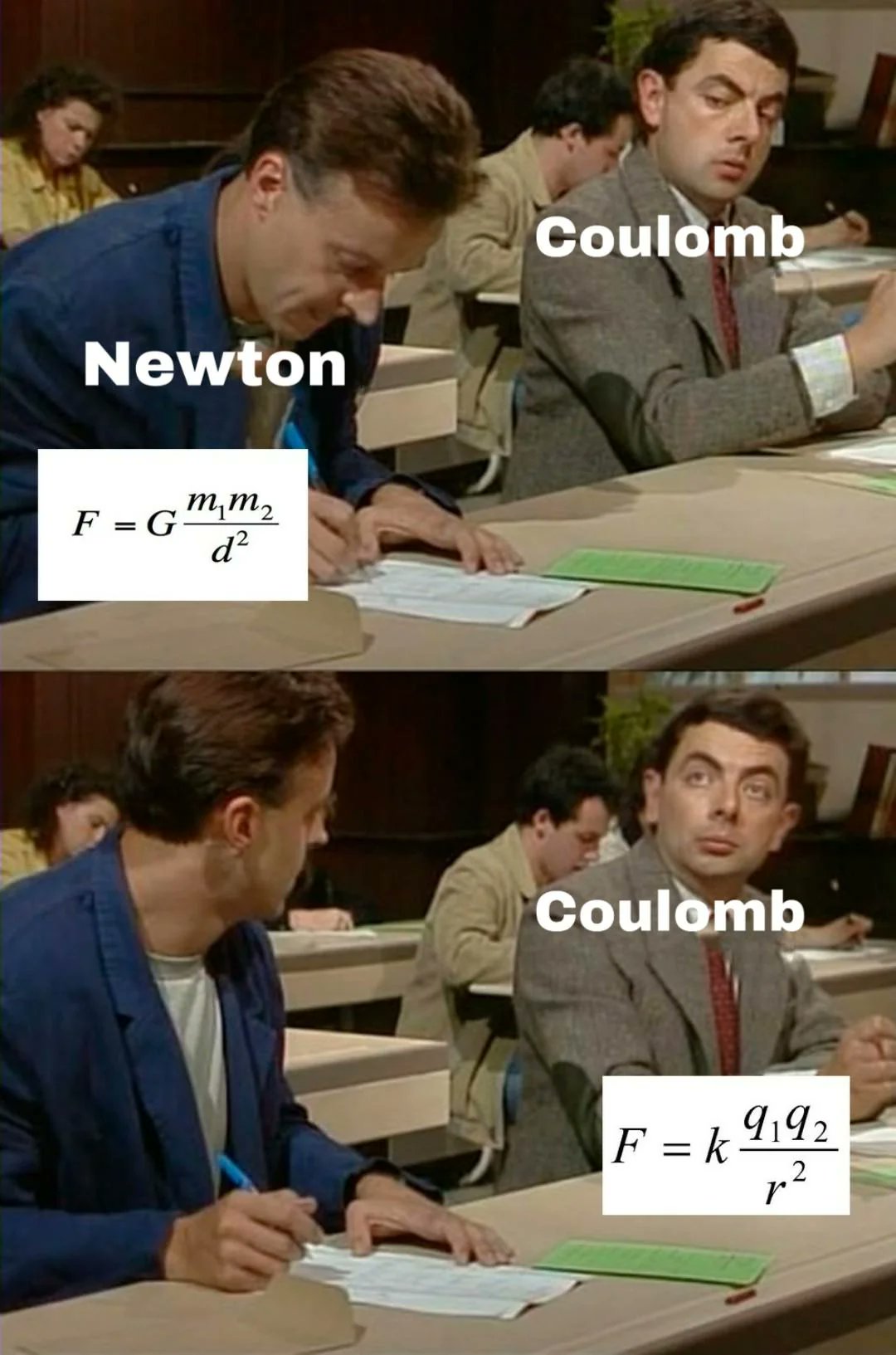 newton v coulomb