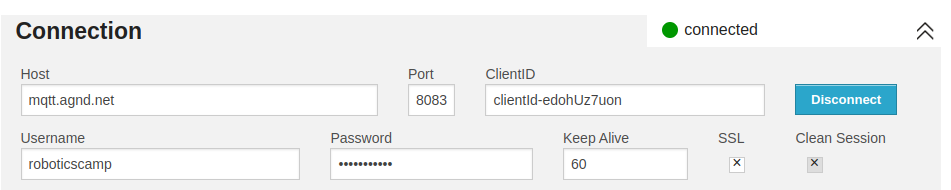 coe camp hivemq websocket client