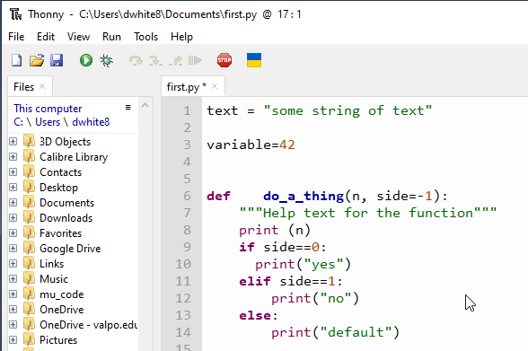 thonny code first