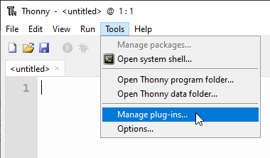 thonny plugins menu