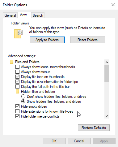 win10 file view
